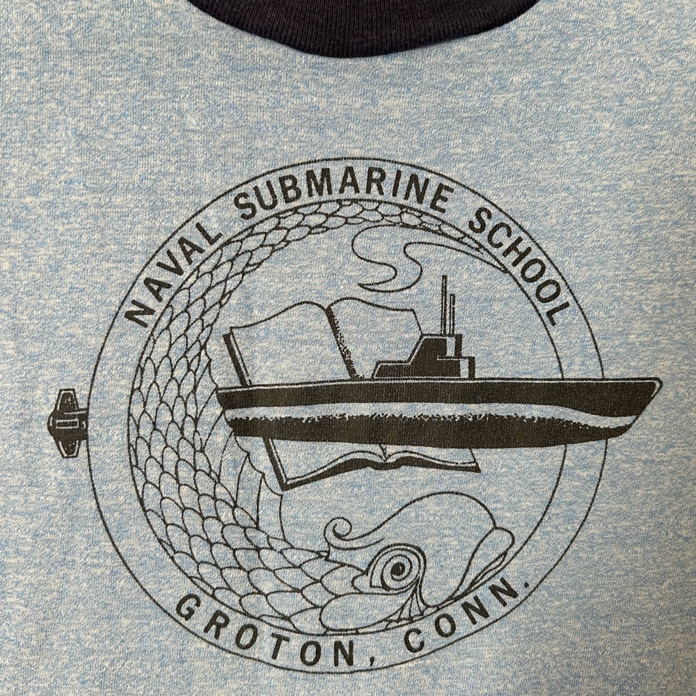 Vintage USN Naval Submarine School (Groton, Connecticut) ringer tee - Picture 2 of 3